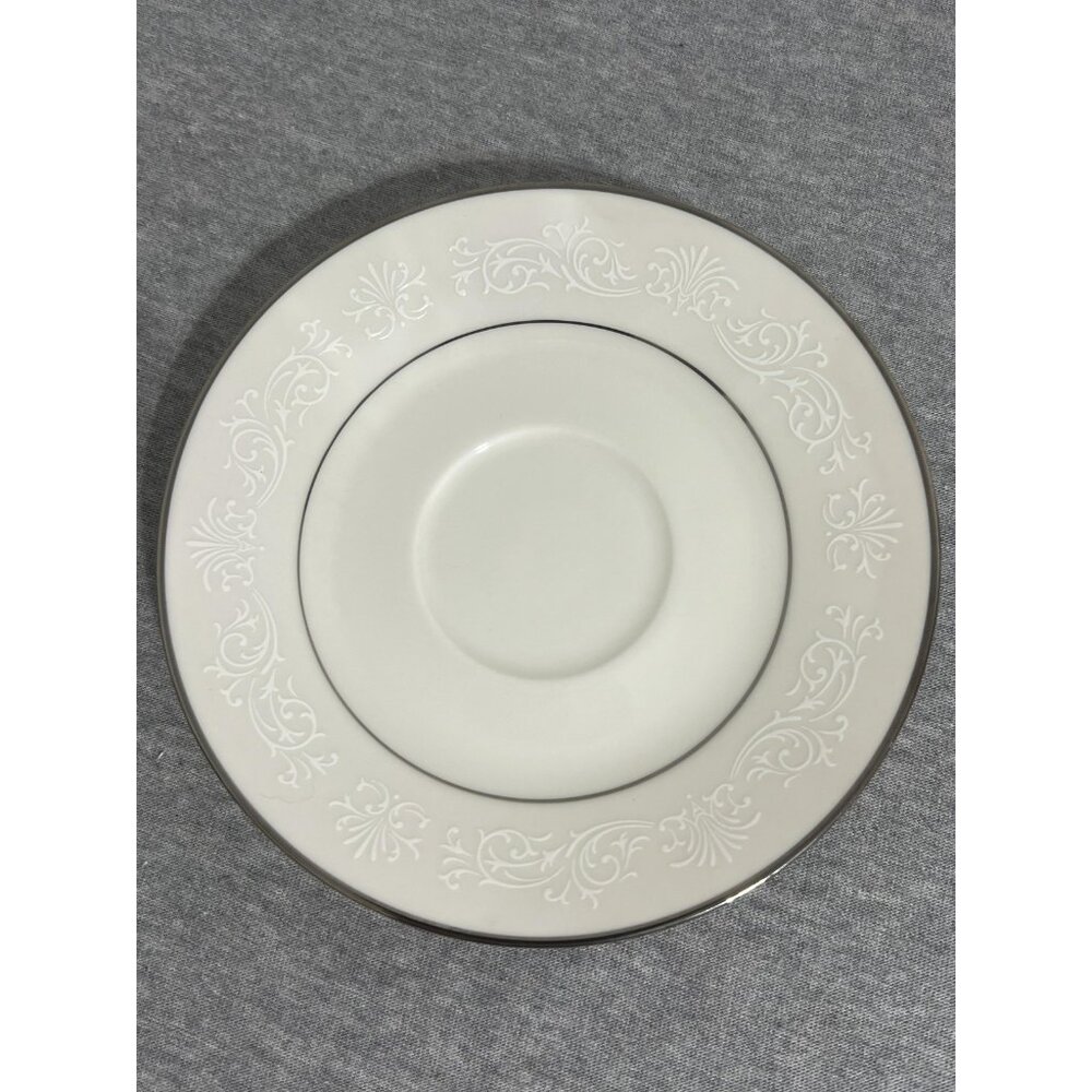 Vintage‎ Noritake Ivory China Marseille 7550 Saucers Set of 4 Floral Trim Silver - Picture 10 of 11